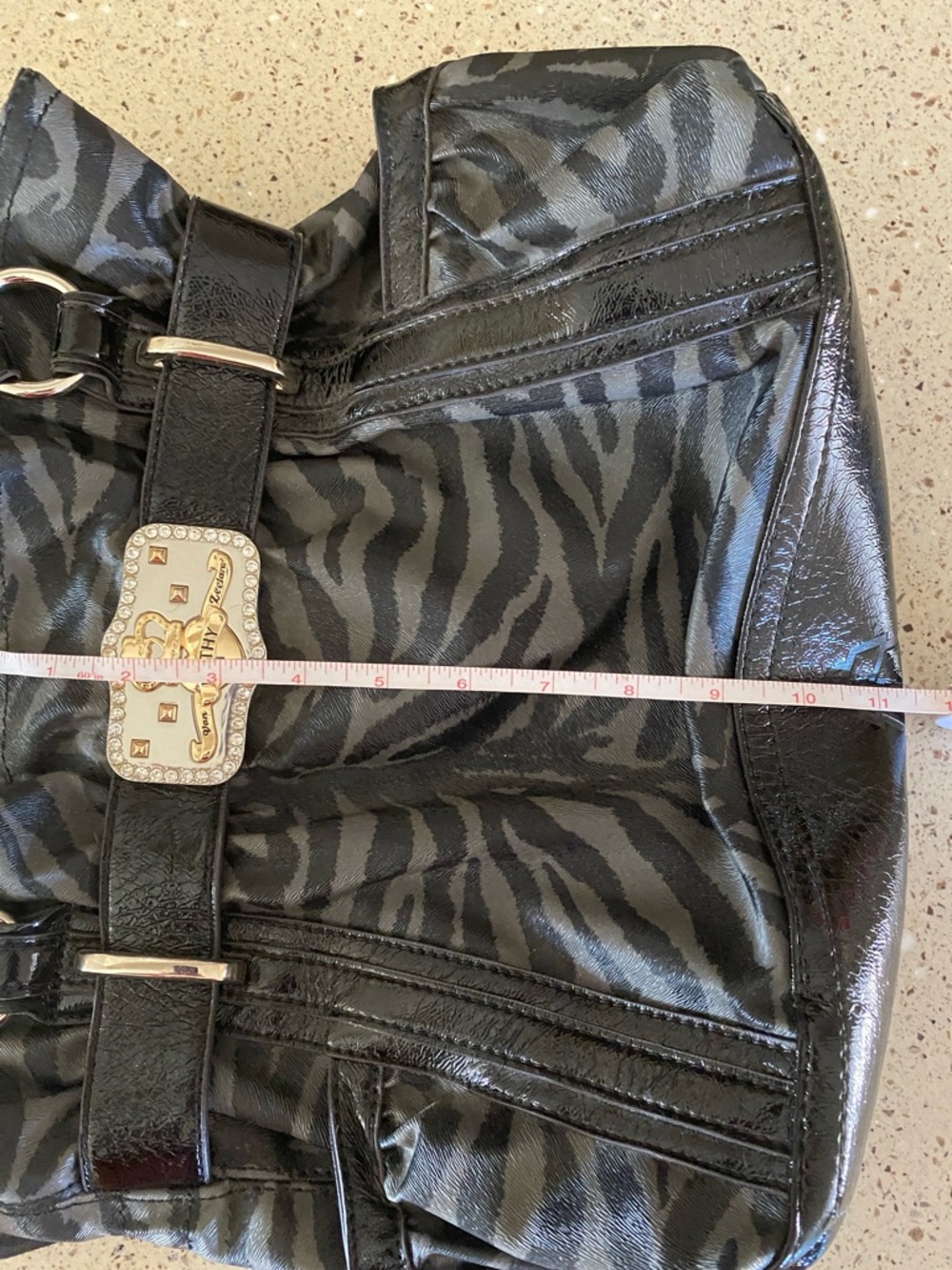Kathy van Zeeland Black Zebra-Type Print Shoulder Bag - Picture 15 of 16